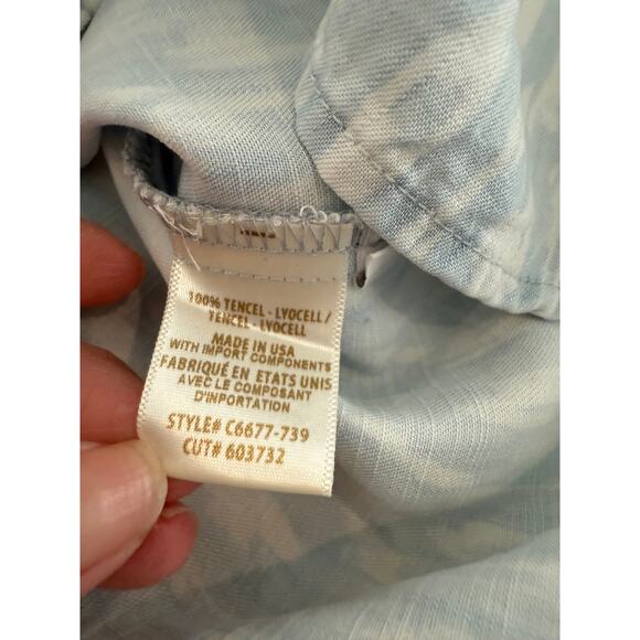 Cloth & Stone Chambray Animal Print Shirt Dress Light Vintage Blue S - Picture 6 of 6